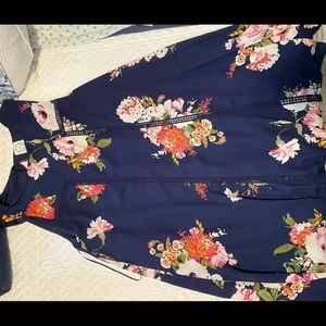 Blue rain floral dress